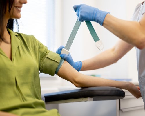 woman getting blood drawn